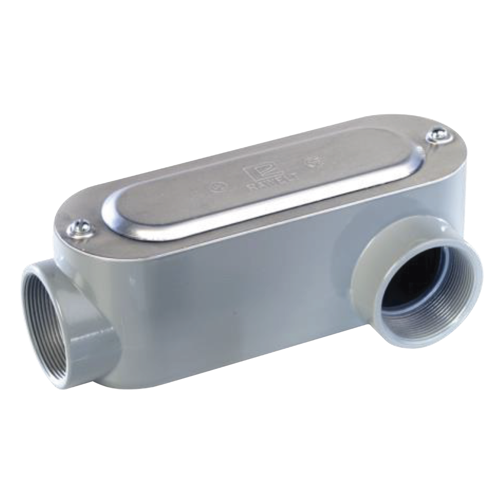 Caja Oval Roscada tipo LL de 1 1/4" (31.8 mm) / Incluye tapa y tornillos.