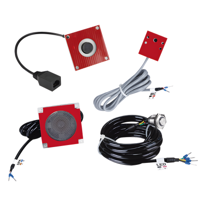 KIT de Accesorios para el modelo PA2F, incluye cámara, micrófono, parlante y botón, múltiples aplicaciones