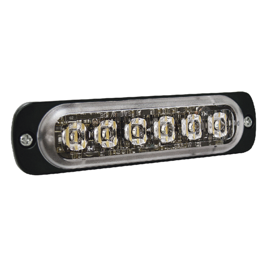 Luz Auxiliar de 6 LED, Ambar, Lente Transparente, SAE