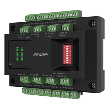 Expansor de 2 Puertas para Paneles de Control de Acceso DS-K27 Series / Comunicación RS-485 / 4 Entradas y 2 Salidas Auxiliares
