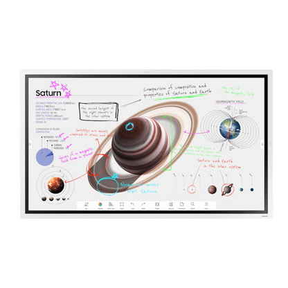 Pizarra Interactiva Digital / 55" 4K UHD (3840x2160) / Touch IR 20 Puntos / Whiteboard 4 Usuarios Simultáneos / Tizen 9.0 / WiFi / VESA 400x400