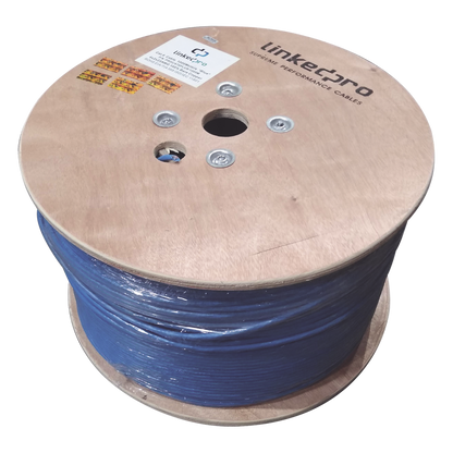 Bobina de 1000 Metros (3280.84 Pies) Cable Cat6+ Calibre 23 Alto Desempeño, ETL, UL, Color Azul, Super Flexible, de 1000 Metros (3280.84 Pies), para