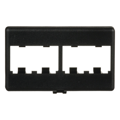 Placa de Mobiliario Modular Estándar, Salidas Para 4 Puertos Mini-Com, Color Negro