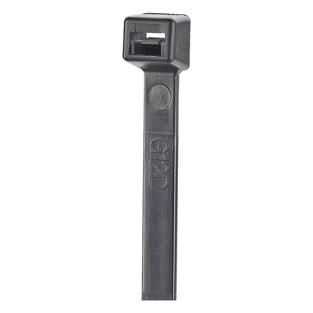 Cincho de Nylon 6.6 StrongHold™, 100mm largo x 2.5mm ancho, Color Negro, Exterior Resistente a Rayos UV, Paquete de 100pz