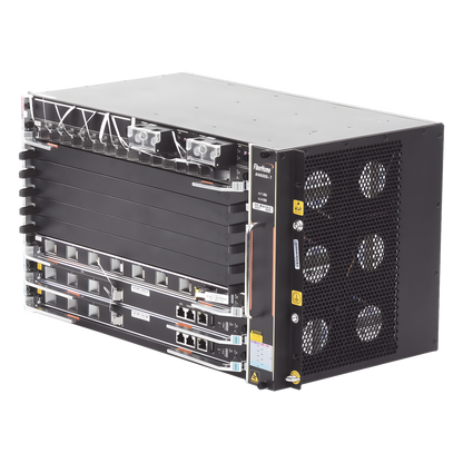 OLT Carrier Class Modular GPON, 6 Ranuras de Servicio, Incluye 1 Tarjeta de Servicio 16 puertos GPON, crecimiento hasta 96 puertos GPON, 6 UR