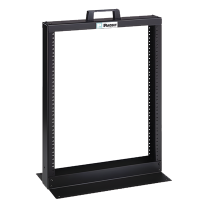 Rack de Dos Postes Estándar de 19 in, Rieles Numerados y Roscados #12-24, Fabricado en Aluminio, 13 Unidades de Rack, Color Negro