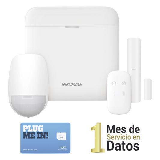 (AX PRO) KIT de Alarma AX PRO con GSM (3G/4G) / Incluye: 1 Hub con bateria de respaldo / 1 Sensor PIR / 1 Contacto Magnético / 1 Control Remoto /1