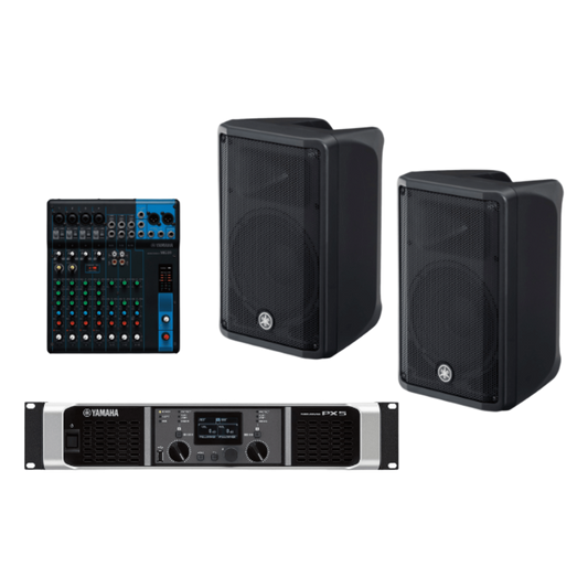 Kit Refuerzo Sonoro y Mixer | Incluye 2 Bocinas CBR10 | Amplificador PX5 | Mezclador MG10 | Ideal para PA
