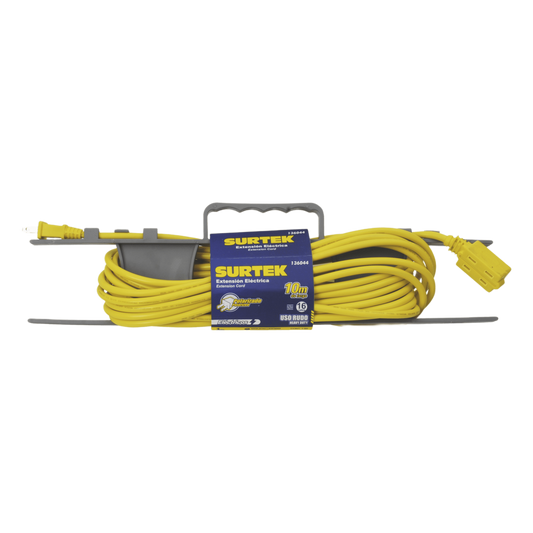 Extensión eléctrica de Uso Rudo 4 metros / 127 V CA 10 A Máximo / Color Amarillo.