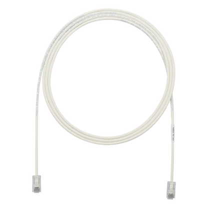 Cable de Parcheo UTP Cat6A, CM/LSZH, Diámetro Reducido (28AWG), Color Blanco Mate, 2.13 Metros (7 Pies)