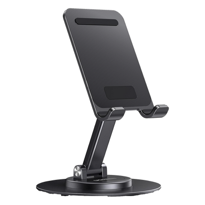Soporte para Teléfono Celular Giratorio | 360° de Rotación | Angulo Ajustable | Altura Ajustable 17-20cm | Antideslizante | Ejes Giratorios de Alta