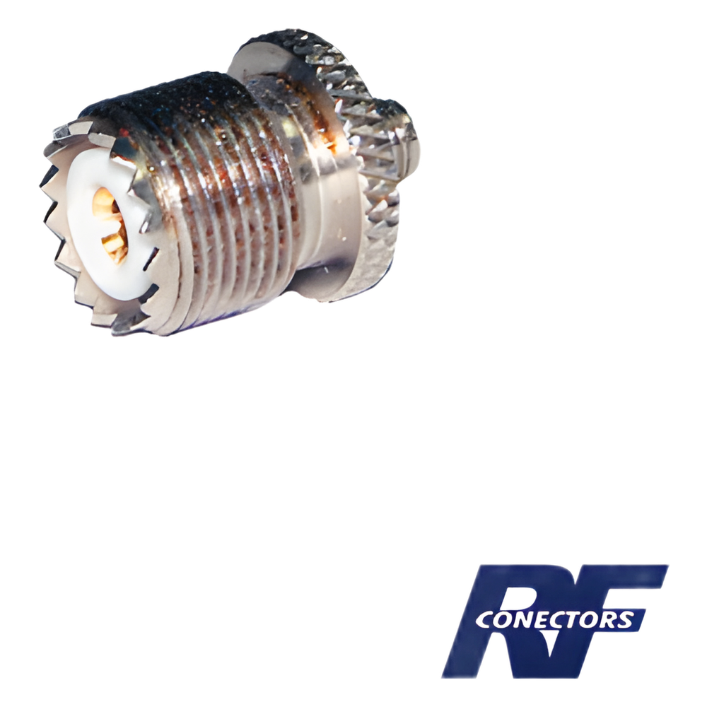 Adaptador en Línea de Conector SMA Hembra a UHF Hembra (SO-239), Níquel/ Oro/ Teflón