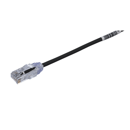 Cable de Parcheo TX6, UTP Cat6, Diámetro Reducido (28AWG), Color Negro, 13.72 Metros (45 Pies)