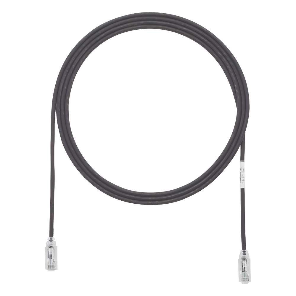 Cable de Parcheo TX6, UTP Cat6, Diámetro Reducido (28AWG), Color Negro, 0.91 Metros (3 Pies)
