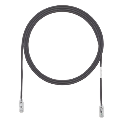 Cable de Parcheo TX6, UTP Cat6, Diámetro Reducido (28AWG), Color Negro, 0.91 Metros (3 Pies)