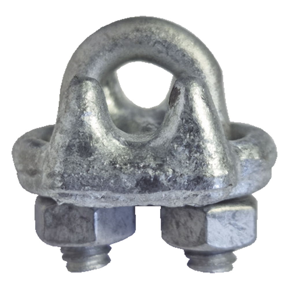 Nudo/ Perro/ Abrazadera Acero Forjado para Cable de 1/8", Galv. por Inmersión en Caliente