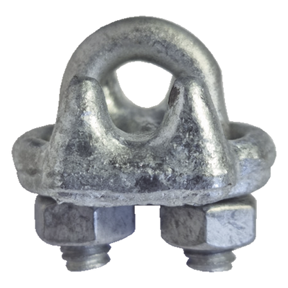 Nudo/ Perro/ Abrazadera Acero Forjado para Cable de 1/8", Galv. por Inmersión en Caliente