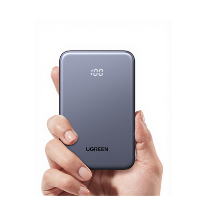 Power bank Ultradelgado 10000mAh / 20W Máximo / Puerto USB-C PD3.0 PPS / Puerto USB-A 22.5W / Batería Polímero de Litio / Pantalla Digital / Carga