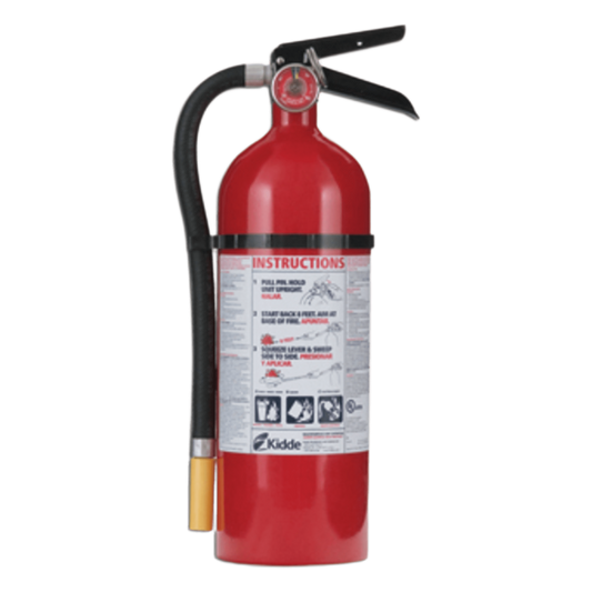 Extintor recargable de polvo químico seco multipropósito para fuegos clase A, B y C, 5.5 lb, con soporte de pared, paquete de 6