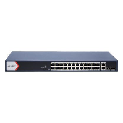 Switch Gigabit PoE+ / Administrable / 24 Puertos 1000 Mbps PoE+ / 2 Puertos 1000 Mbps Uplink / 2 Puertos SFP Uplink / Configuración Nube Hik-Partner