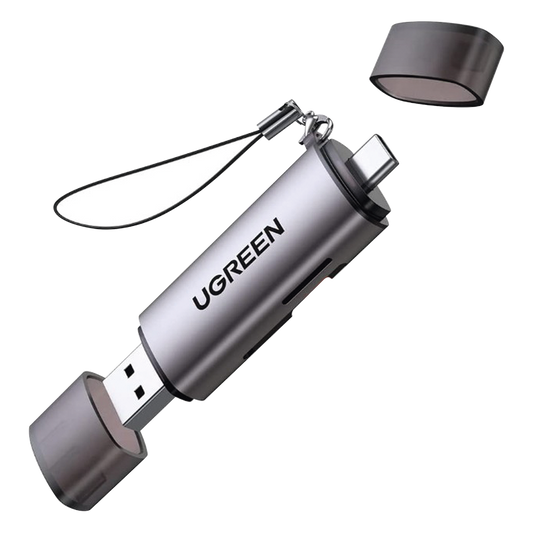 Lector de Tarjetas USB-C + USB-A a MicroSD (TF)/SD | OTG | USB-C 3.1 | 5Gbps | Soporta hasta 2TB | Soporta Windows/Mac OS/Linux/Android | Lectura de
