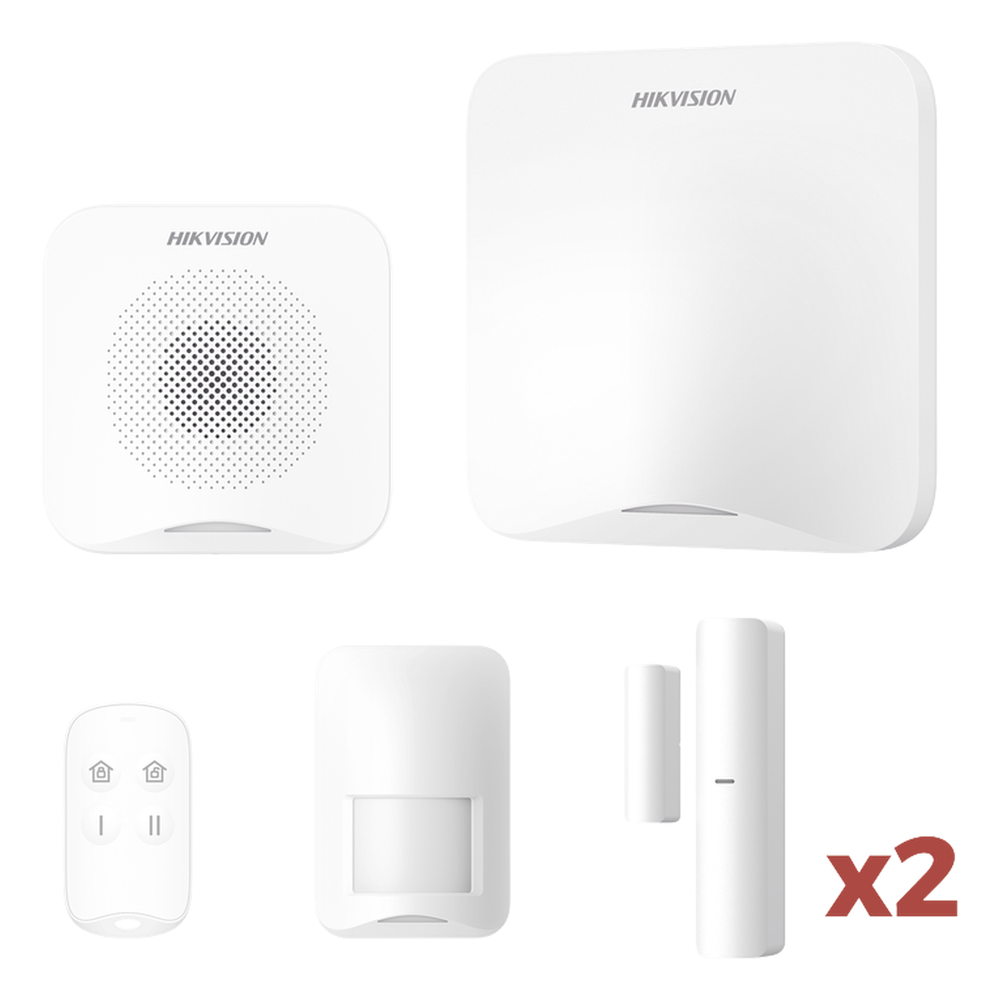 (AX HOME) KIT de Alarma AX HOME / Incluye: 1 Hub con batería de respaldo / 1 Llavero / 1 PIR / 2 Contactos Magnéticos / 1 Sirena / Wi-Fi / Compatible