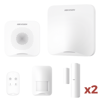 (AX HOME) KIT de Alarma AX HOME / Incluye: 1 Hub con batería de respaldo / 1 Llavero / 1 PIR / 2 Contactos Magnéticos / 1 Sirena / Wi-Fi / Compatible