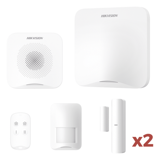 (AX HOME) KIT de Alarma AX HOME / Incluye: 1 Hub con batería de respaldo / 1 Llavero / 1 PIR / 2 Contactos Magnéticos / 1 Sirena / Wi-Fi / Compatible