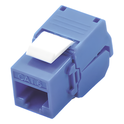 Módulo Jack Keystone Cat6 (Toolless), con Terminación en Ángulo 180 Grados Color Azul, Compatible con Faceplate y Patchpanel Linkedpro