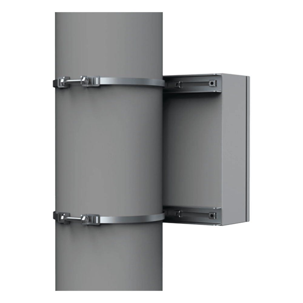 Kit de Fijación para Postes / Enclosure Pole Fixation / Acero Galvanizado / Carga Máxima 900 N / Diámetro Poste 80-250 mm (3.15-9.84 in) / 2 Perfiles