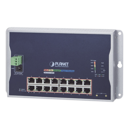 Switch Industrial Administrable Capa 2 de Pared,16 Puertos PoE 802.3at Gigabit y 2 Puertos SFP
