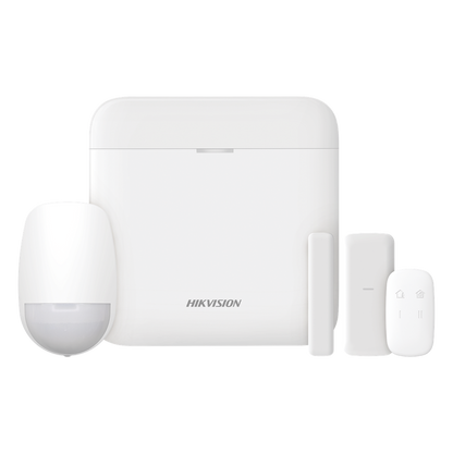 (AX PRO) KIT de Alarma AX PRO / Incluye: 1 Hub con bateria de respaldo / 1 Sensor PIR / 1 Contacto Magnético slim / 1 Control Remoto / WiFi