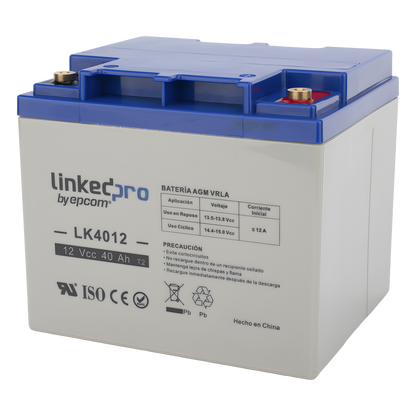 Batería de respaldo 12 V | 40 Ah | AGM | Especial para Seguridad Electrónica | UPS | Sistemas de Emergencia | Certificada UL | Vida útil 5 años |