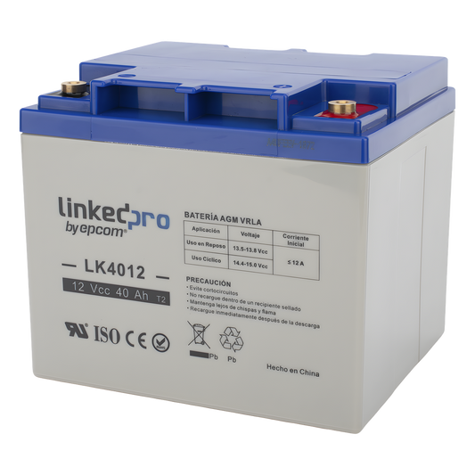 Batería de respaldo 12 V | 40 Ah | AGM | Especial para Seguridad Electrónica | UPS | Sistemas de Emergencia | Certificada UL | Vida útil 5 años |