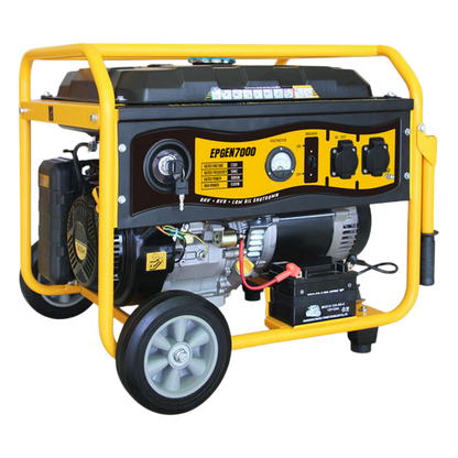 Generador a Gasolina / Planta de Emergencia de 6.5KW, 220Vac 2 Fases, Jaula con Ruedas para Fácil Traslado y Encendido Electrónico
