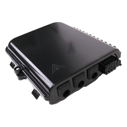 Cierre de Empalme para 24 fusiones de fibra óptica, Interior/Exterior, 3 Entradas para Cable Ø 6-12mm, con 8 acopladores SC/APC y splitter 1x8 SC/APC