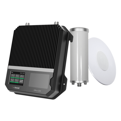 KIT Amplificador Office 200 / Soporta redes 2G, 3G, 4G y Mejora llamadas / Amplifica señal TELCEL, AT&T y MOVISTAR / Con antena omnidireccional
