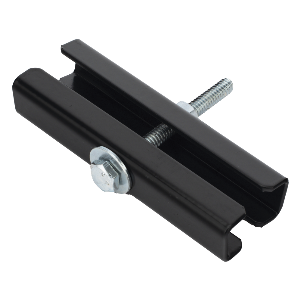 Coples para Escalera Tubular de 1.5" de Peralte y 12" de Ancho, Acabado con Pintura Epóxica Color Negro, Ideales para la Unión de Tramos de Escalera