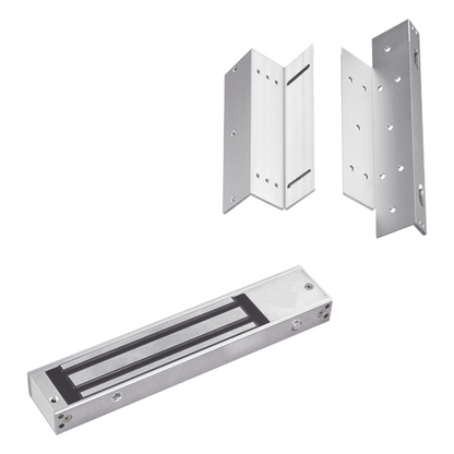 Kit para control de acceso incluye Chapa magnética de 600Lbs / Montajes L y Z