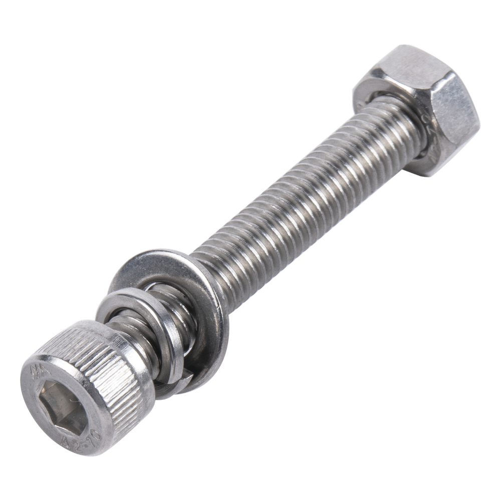 1 Tornillo Allen Milimétrico de Acero Inoxidable M8-1.25 x 16 / Con 1 Tuerca, 1 Arandela de Presión y 1 Plana / Para Montajes de Módulos Foto