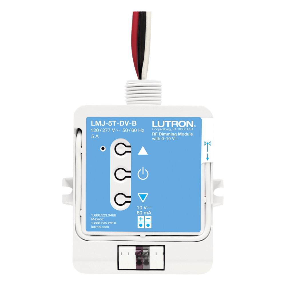 Módulo de atenuación RF con control 0-10 V para balastros fluorescentes y drivers LED, conmuta hasta 5 A a 120/277 V, para sistemas RadioRA 2 y