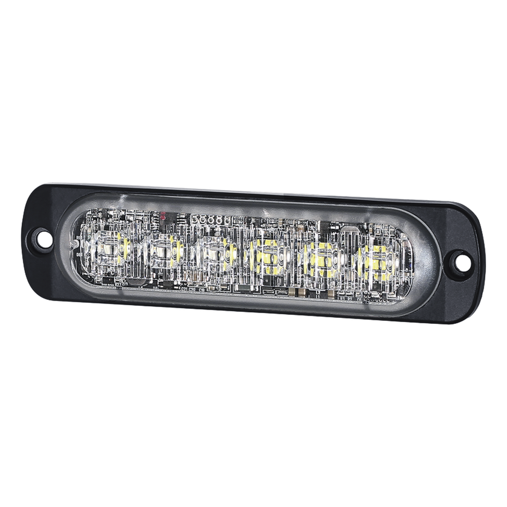 Luz Auxiliar de 12 LED, Rojo/Claro, Lente Transparente, SAE