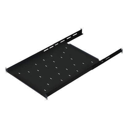 Charola Ajustable para Rack de 19" de 4 postes de 1 Unidad de Espacio. Profundidad de 633 a 816 mm