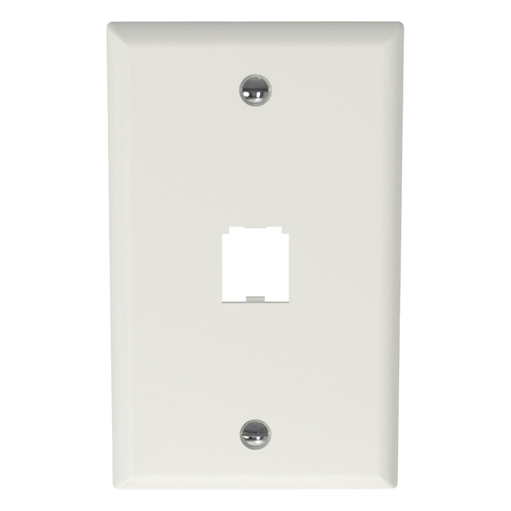 Placa de Pared Vertical Clásica, Salida Para 1 Puerto Mini-Com, Color Blanco Mate