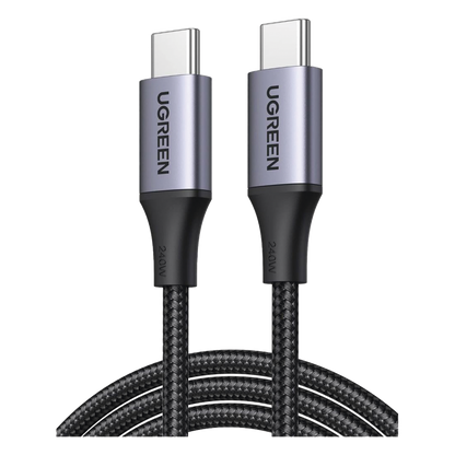 Cable USB-C a USB-C | 2 Metros | Potencia de Carga 240W | 48V/5A | PD3.1 /3.0 | 480 Mbps | Chip E-Market | Carcasa de Aluminio | Nylon Trenzado.