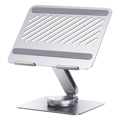 Soporte Giratorio de Aluminio para Laptop | Giratorio 360° | Función de Bloqueo | Soporta Laptops de 10 a 17.3''| Capacidad de Carga 5Kg | Excelente