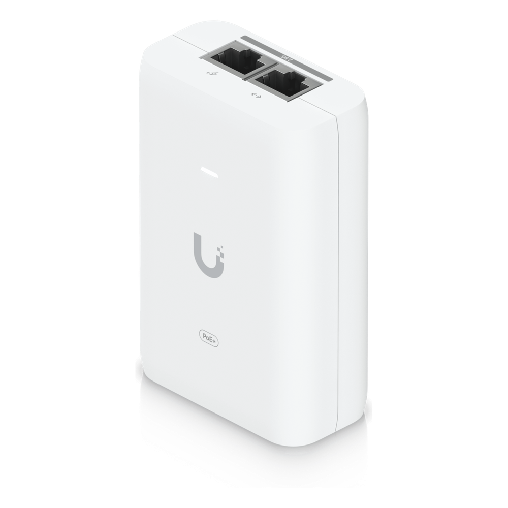 Adaptador PoE+ 2.5G / hasta 30 W / 48V 0.65A / (2) Puertos RJ45 MultiGigabit 2.5G / Salida PoE+ / LED Indicador / Ideal para APs UniFi WiFi 7