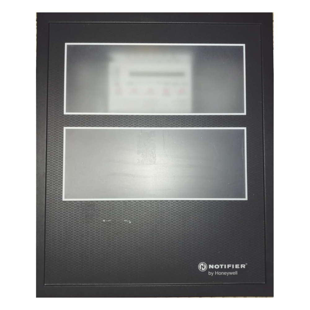 Puerta con ventana de 2 niveles para gabinete de panel contra incendio NOTIFIER, acero calibre 16, color negro