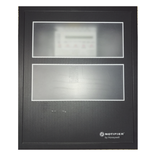 Puerta con ventana de 2 niveles para gabinete de panel contra incendio NOTIFIER, acero calibre 16, color negro