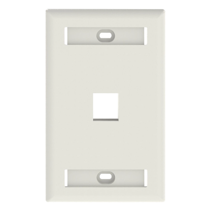 Placa de Pared Vertical, Salida Para 1 Puerto Keystone, Con Espacios Para Etiquetas, Color Blanco